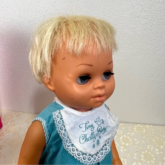 Tiny Baby Chatty Cathy With Case From Mattel 1962 Outfit & Bottle No Talk - Picture 8 of 11